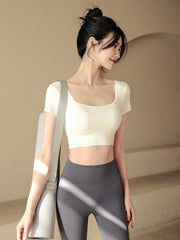 Crop Back Yoga Short Sleeve T-Shirt