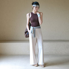 Fleece warm casual wide-leg pants