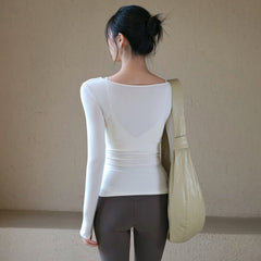 Autumn new high-elasticity breathable running sports T-shirt