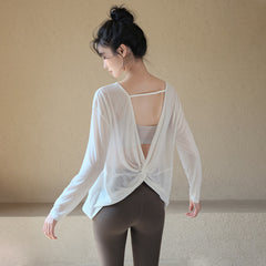 Breathable Yoga Long-Sleeve Cover-Up