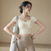 Waist tightened, Breathable, Sports, Fitness training, Short sleeves