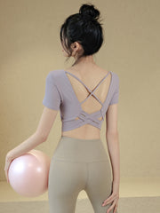 Quick-drying back-beautiful short sleeves