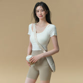 Summer Pilates fitness light and comfortable short-sleeved T-shirt