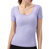 Knitted ribbed yoga short sleeves