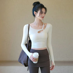 Sexy cut-out breathable yoga long sleeves