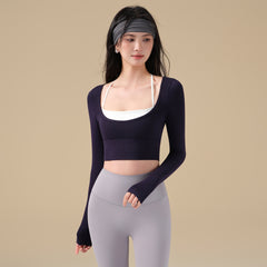 New Contrast Sports Top with Chest Pad