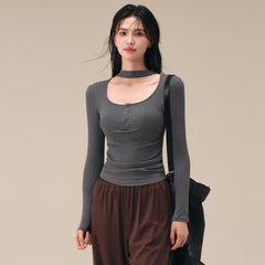New slimming sports yoga long sleeves with chest pads