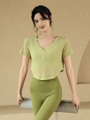 Loose quick-drying smock yoga short-sleeved T-shirt