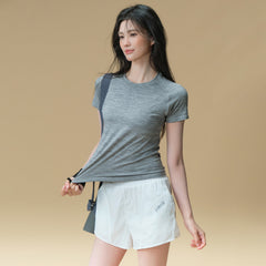 Nude seamless breathable yoga short sleeves
