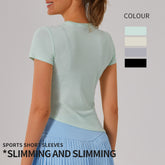 Slim beveled short-sleeved T-shirt