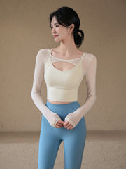Sexy mesh long sleeves with chest pads