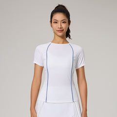 Breathable crew neck waist tennis short sleeves