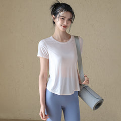 Breathable sports fitness cover-up short sleeves
