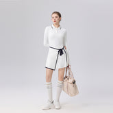 Contrasting polo collar trim height elastic golf tennis suit sports suit