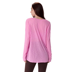 Slit yoga long-sleeved slub gauze smock