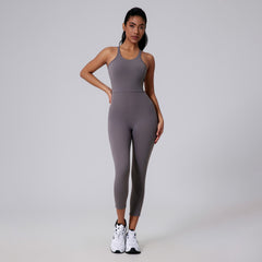 Brushed nude V-shaped beautiful back and buttocks lifting bodysuit
