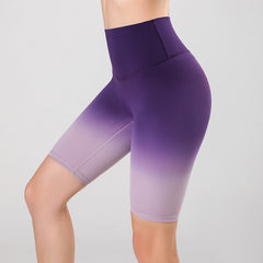 High-waisted hip-lifting gradient cropped pants