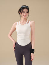 Beautiful Back Racerback Yoga Tank Top with Gathering & Wrapping Support