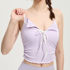 Threaded lapel necklace chest pad I-zigzag vest