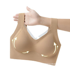 Camellia seamless lifting comfortably gathered nude bra