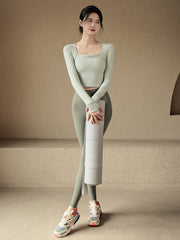 Quick-drying yoga long sleeves with chest pads