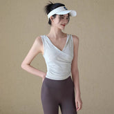 Hooded V-neck, Sleeveless casual running, Sports fitness vest, T-shirt, Smock, Short sleeves