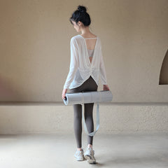 Breathable Yoga Long-Sleeve Cover-Up