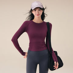 Autumn High Elastic Running Sports T-shirt