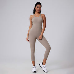 Brushed nude V-shaped beautiful back and buttocks lifting bodysuit