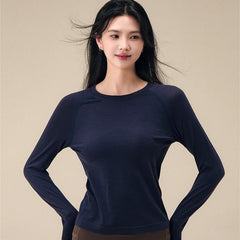 Skin-friendly wool sports long-sleeved gym clothes