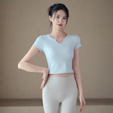 Slim and slim sports fitness short sleeves