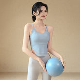 Mesh strap shockproof sports bra
