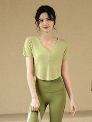 Loose quick-drying smock yoga short-sleeved T-shirt