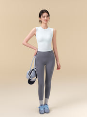 Back twisted slim waist ribbed sports vest