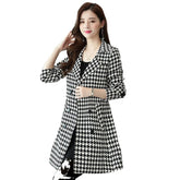 Plaid Jacket Turndown Collar Oversized Coat