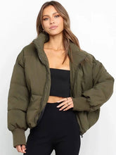 Puffer Coats Warmth High Collar Zipper Removable Outerwear