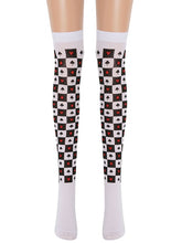 Saloon Stockings Poke Plaid Knee High Socks Halloween Cosplay Costume Accessories