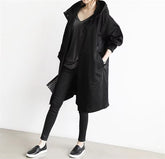 Trench Coat Hooded Oversized Long Sleeve Coat