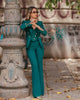 Vintage Double Breasted Peaked Lapel Slim Fit Office Jacket Pants 3 Pieces Set