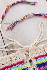 Rainbow Crochet Bandeau Bikini Top