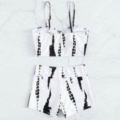 Athletic High Waist Boy Short Bow Tie Brazilian Two Piece Bikini