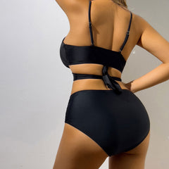 Athletic Low Rise Moderate Cross Wrapped Brazilian Two Piece Bikini