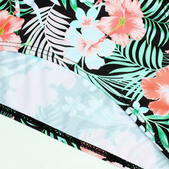 Tropical Floral Push Up Halter Bikini - Two Piece Set