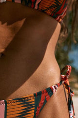 Tribal Tie Side Sliding Triangle Bikini - Two Piece Set
