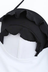 Plus Size Color Block Ruffle Peplum One Piece Swimsuit