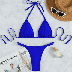 Glitter Crystal Slide Triangle String Brazilian Two Piece Bikini