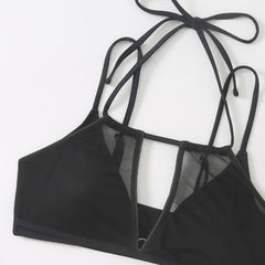 String Cheeky Cutout Mesh Layered Brazilian Two Piece Bikini