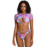 Tie Dye High Cut Thong Cutout Wrap Crop Brazilian Two Piece Bikini
