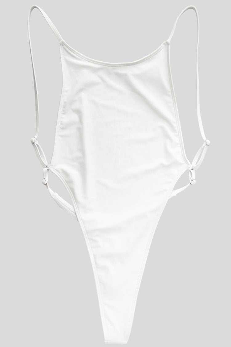 Ultra High Leg Thong Low Back One Piece Swimsuit