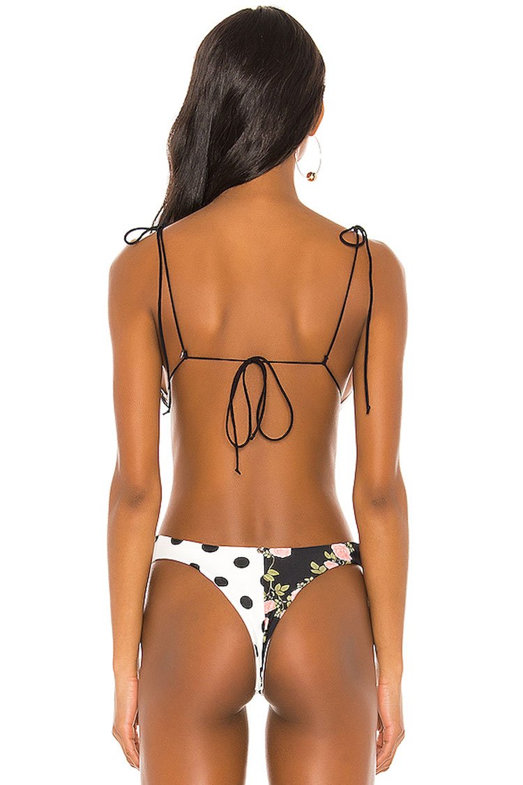 Bloom Floral Polka Dot Sliding Triangle Bikini - Two Piece Set